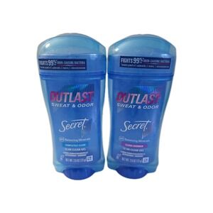 Pack Of 2 Secret Outlast, Sweat & Odor, 72-Hour, Clear Gel, Clean